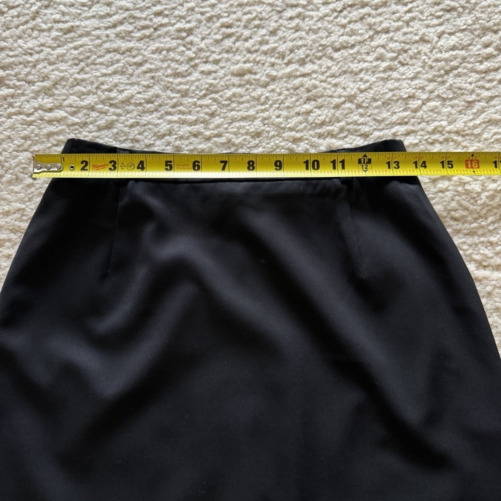 Classic ESCADA Black Pure‎ Wool Midi Pencil Skirt High Rise  with slit size 36 - Picture 10 of 15